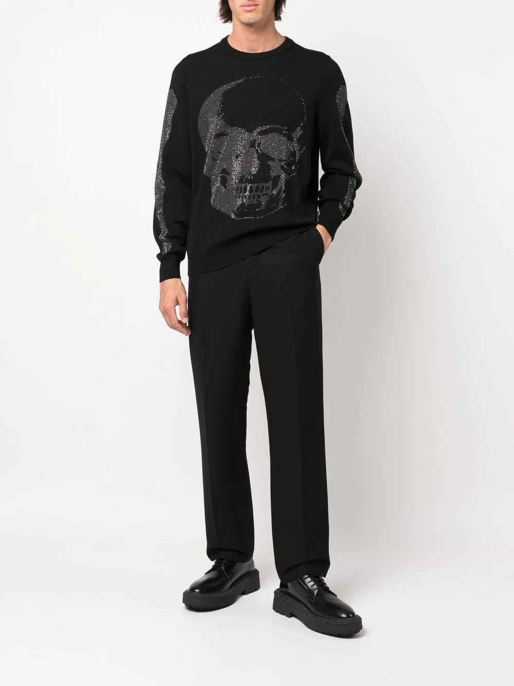 crystal-skull crewneck jumper - 2