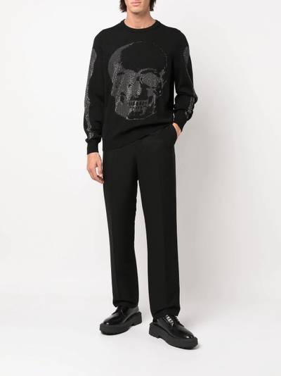 PHILIPP PLEIN crystal-skull crewneck jumper outlook