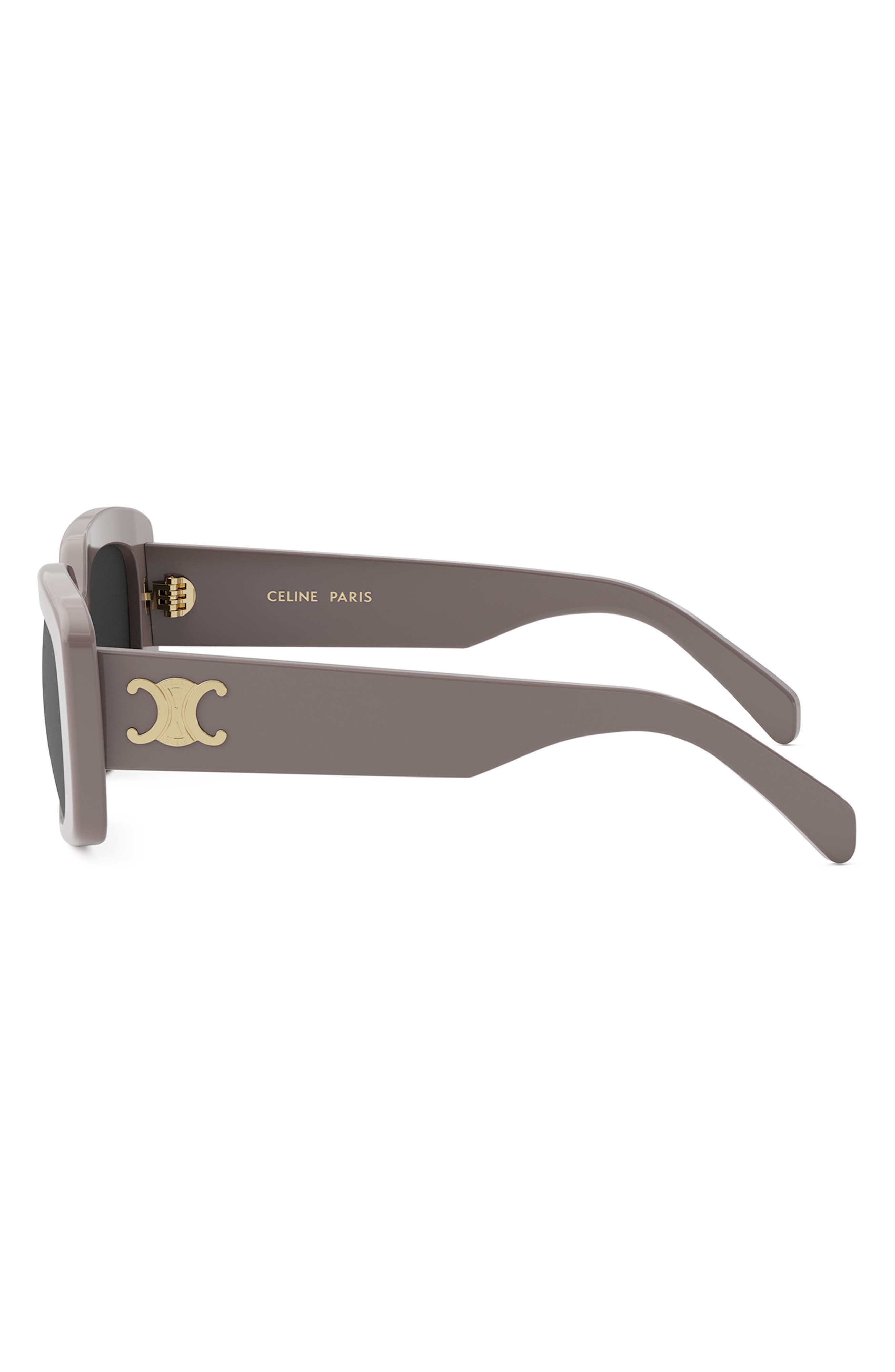 CELINE Triomphe 55mm Rectangular Sunglasses in Shiny Light Brown /Brown at Nordstrom - 4