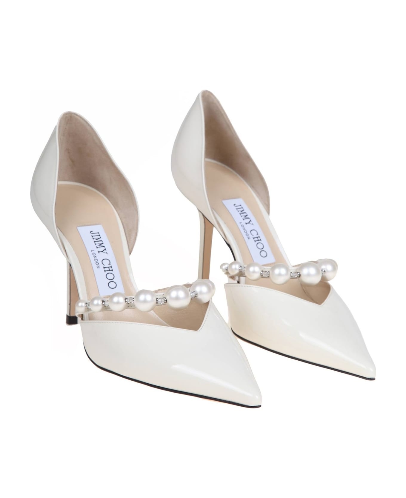 Aurelie 85 Patent Leather Pumps With Applied Pearls - 2