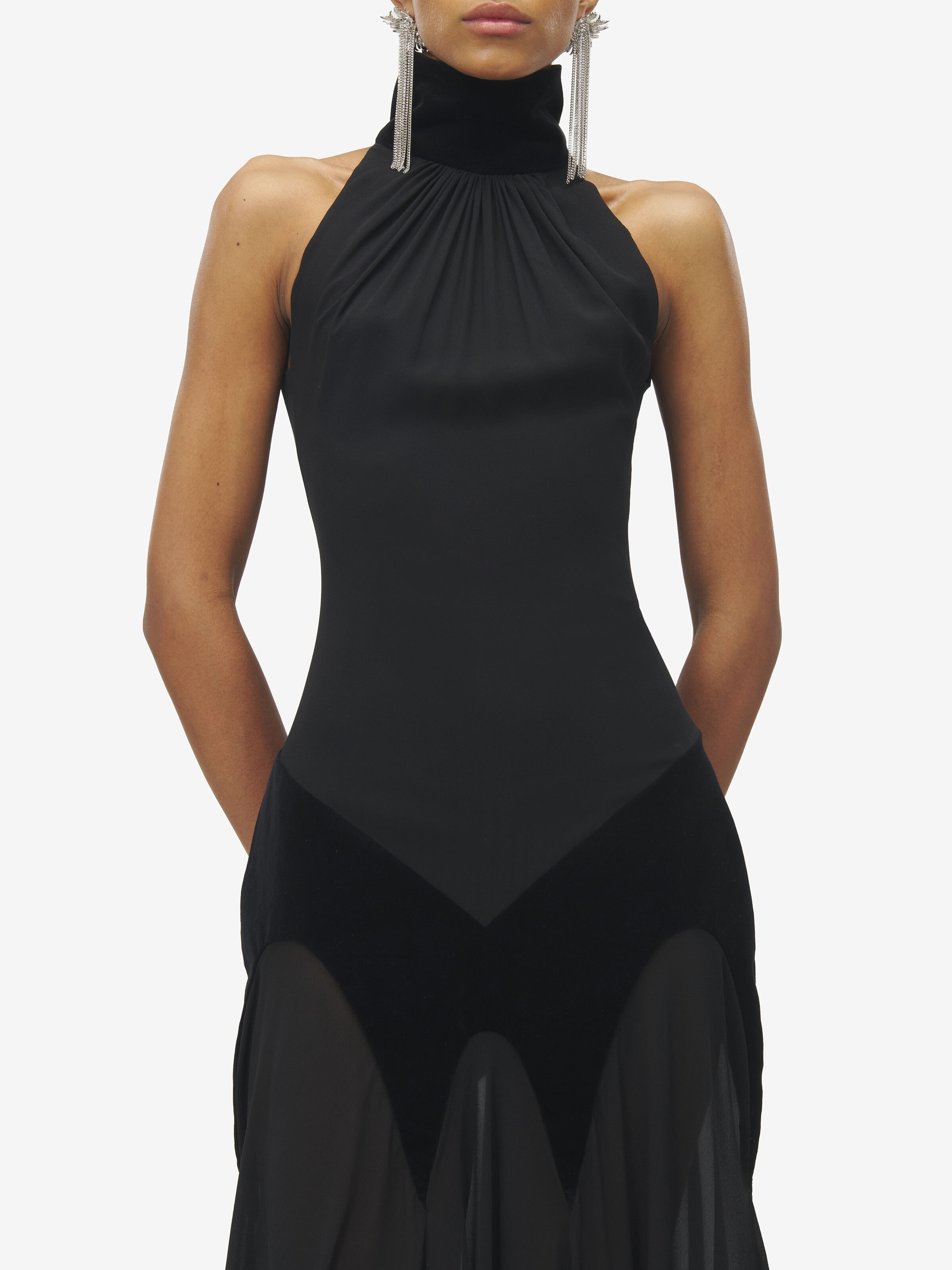 Silk Georgette Evening Dress - 5