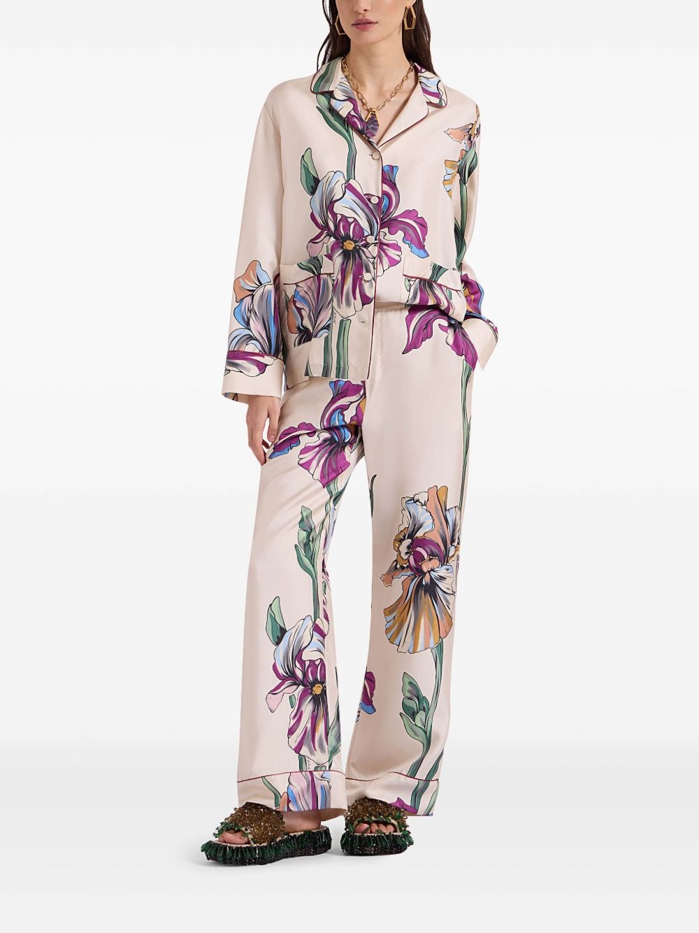 floral-print trousers - 2