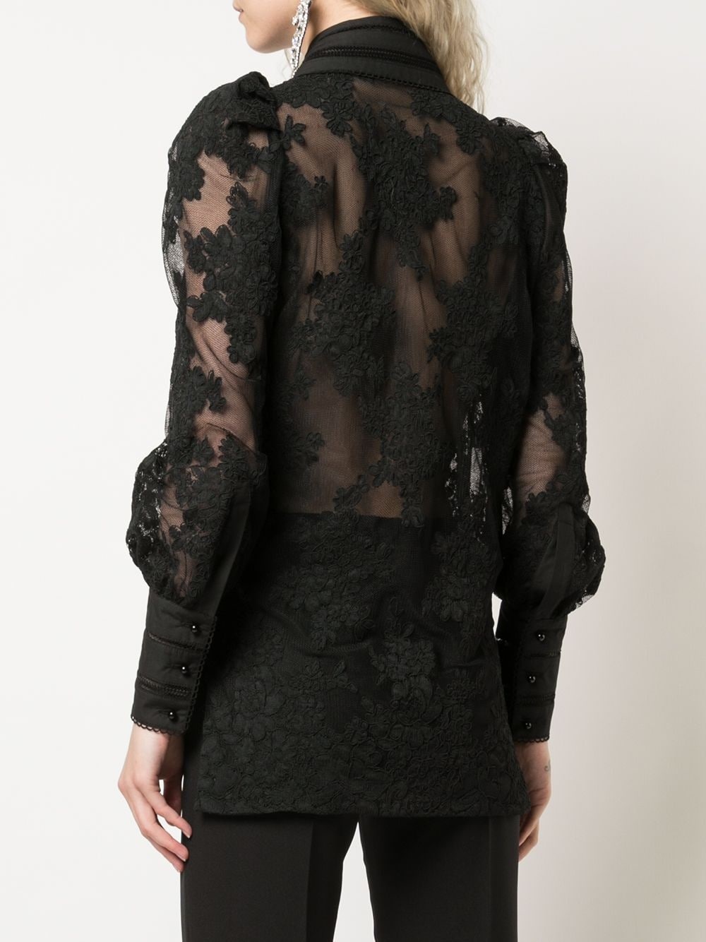 lace long-sleeve blouse - 4