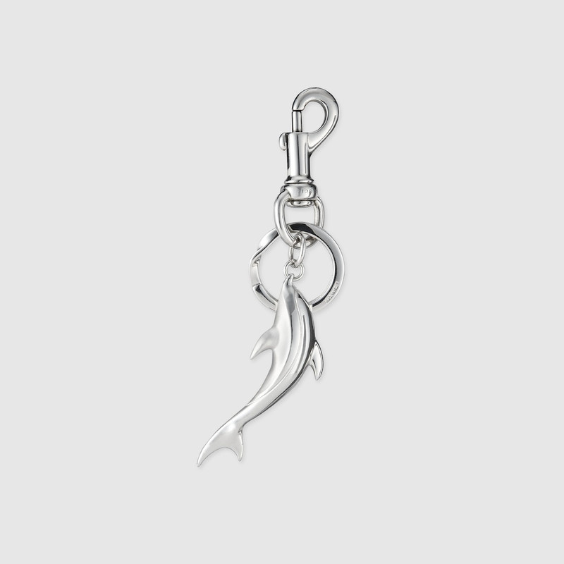 GUCCI Engraved dolphin keychain charm outlook