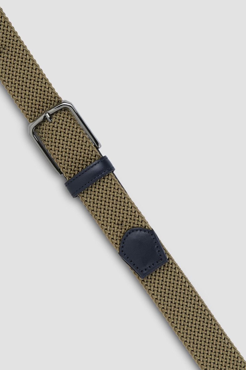 Paul & Shark BRAIDED ELASTIC BELT WITH LEATHER TRIMS outlook