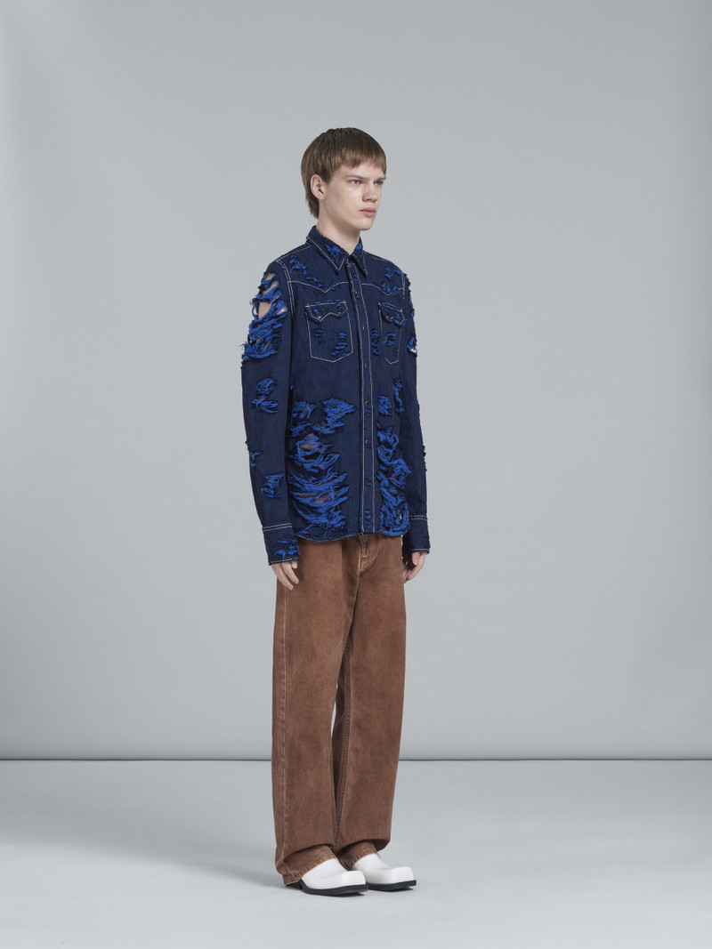 BLUE DENIM SHIRT WITH RIPS 5