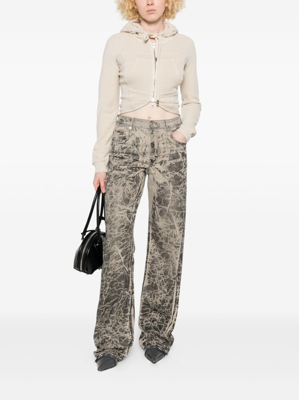 crackle-print jeans - 2