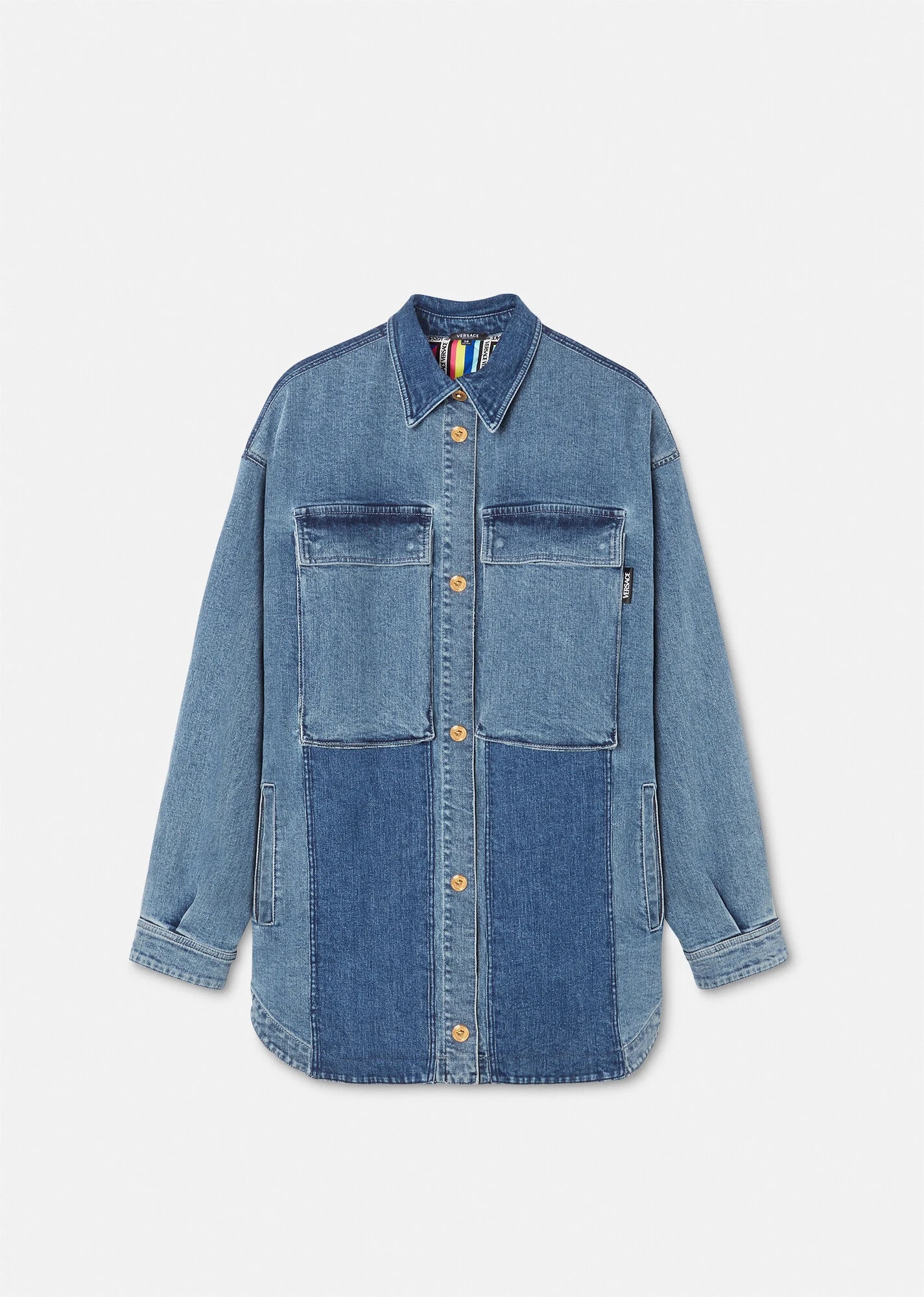 Denim Patchwork Overshirt - 1