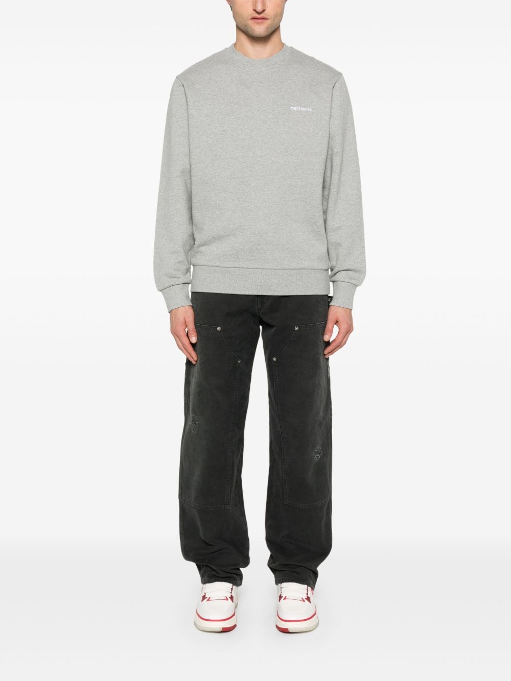 script-embroidered sweatshirt - 2