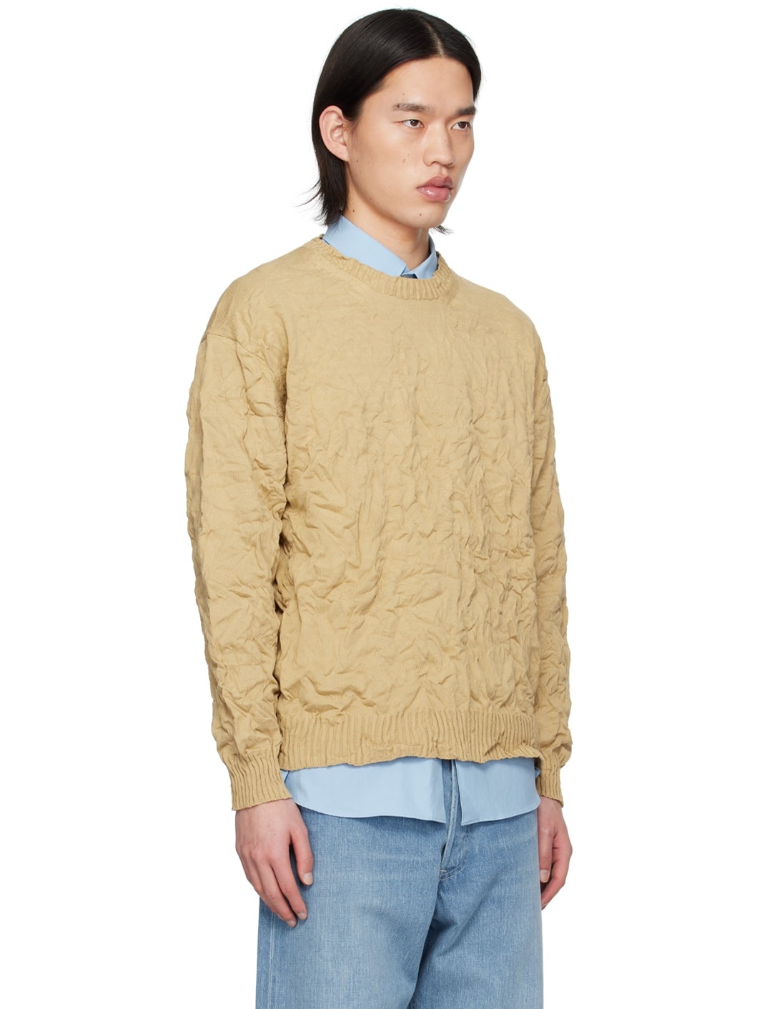 Beige Crewneck Sweater - 2