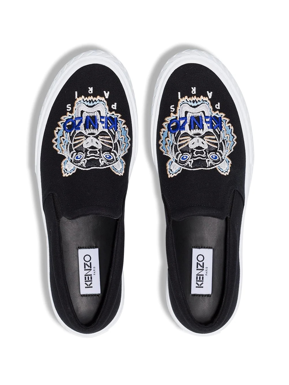 Tiger embroidered motif slip-on sneakers - 4