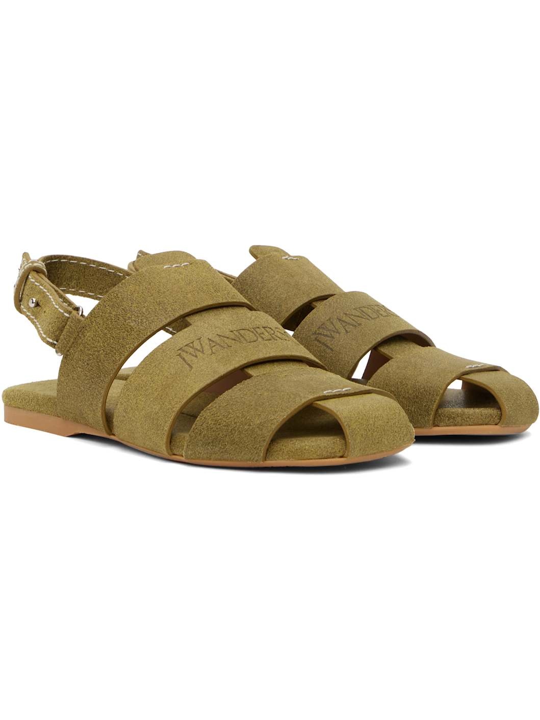 Green Suede Fisherman Sandals - 4