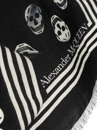 Alexander McQueen distorted skull-patterned scarf outlook