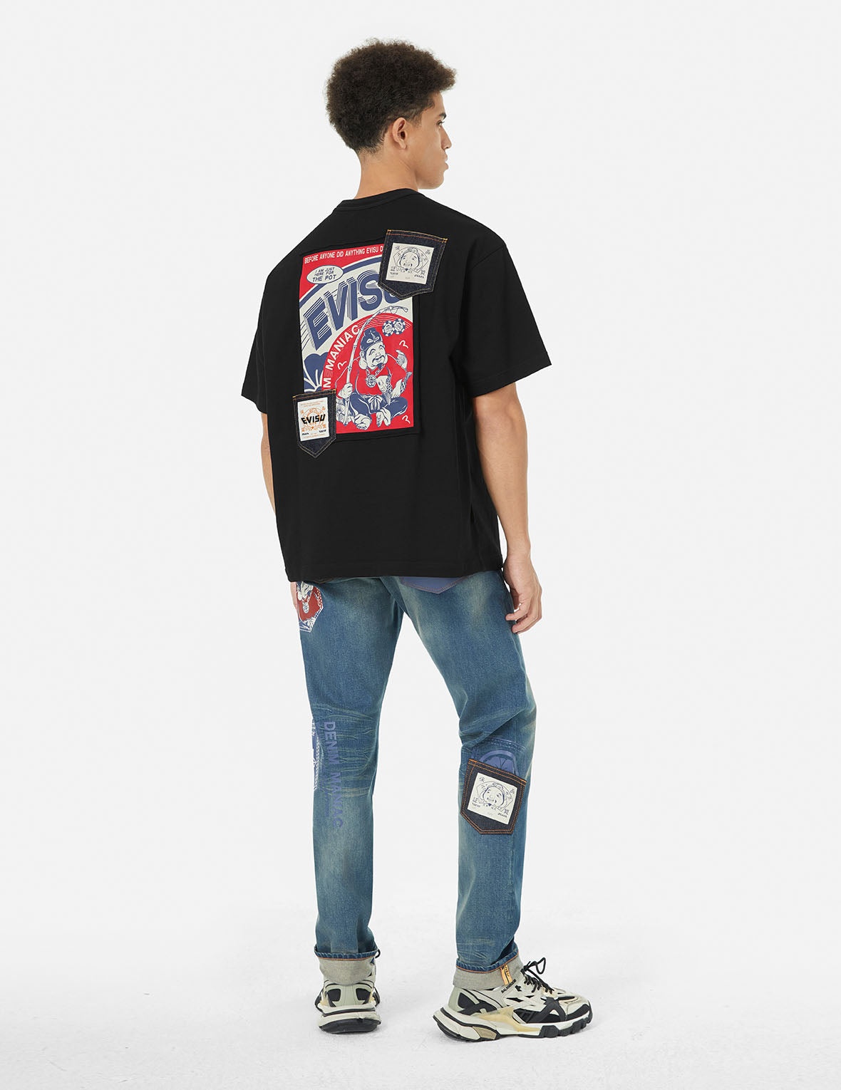 Ebisu Poster Appliqué and Seagull Embroidery T-Shirt - 3