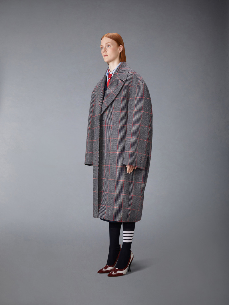 CHECK HUNTING TWEED COCOON COAT 3
