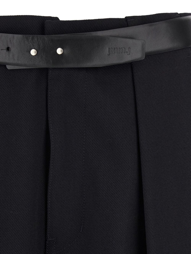 pleated-details belted 바지 3