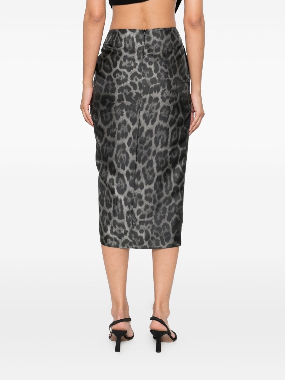 leopard-print asymmetric skirt - 4