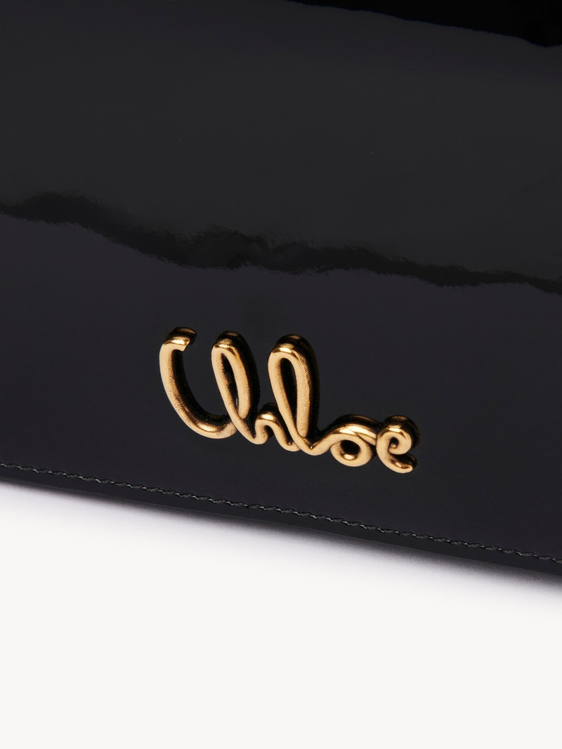 CHLOÉ ICONIC FLAP WALLET ON CHAIN IN PATENT LEATHER 7