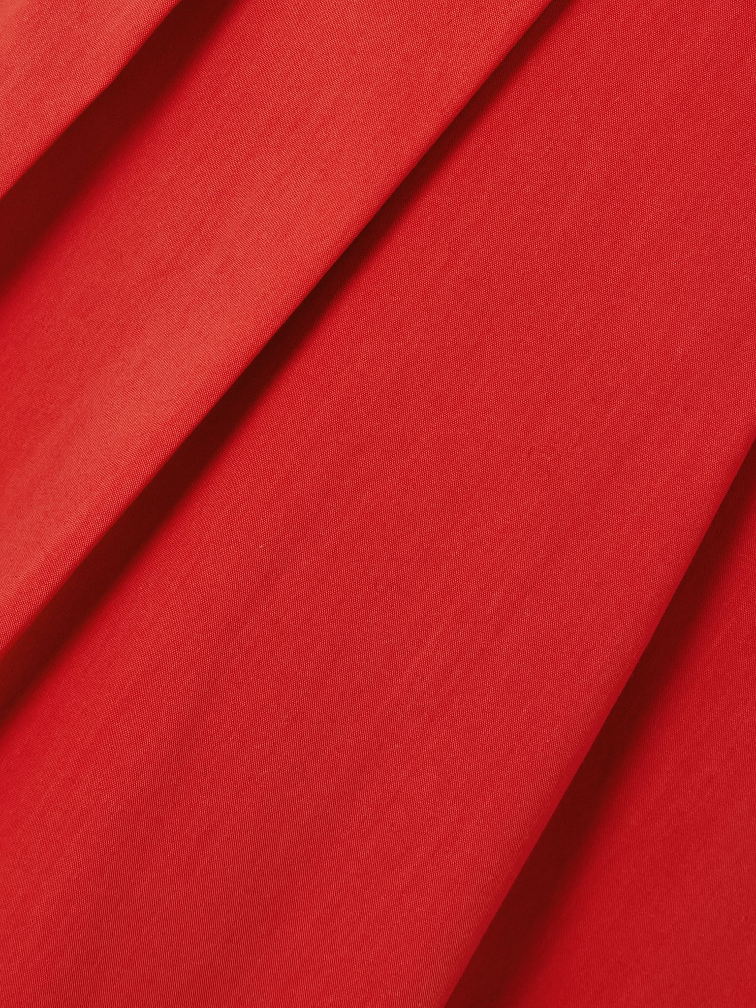 Jazz pleated cotton-blend poplin midi shirt dress Red - 4