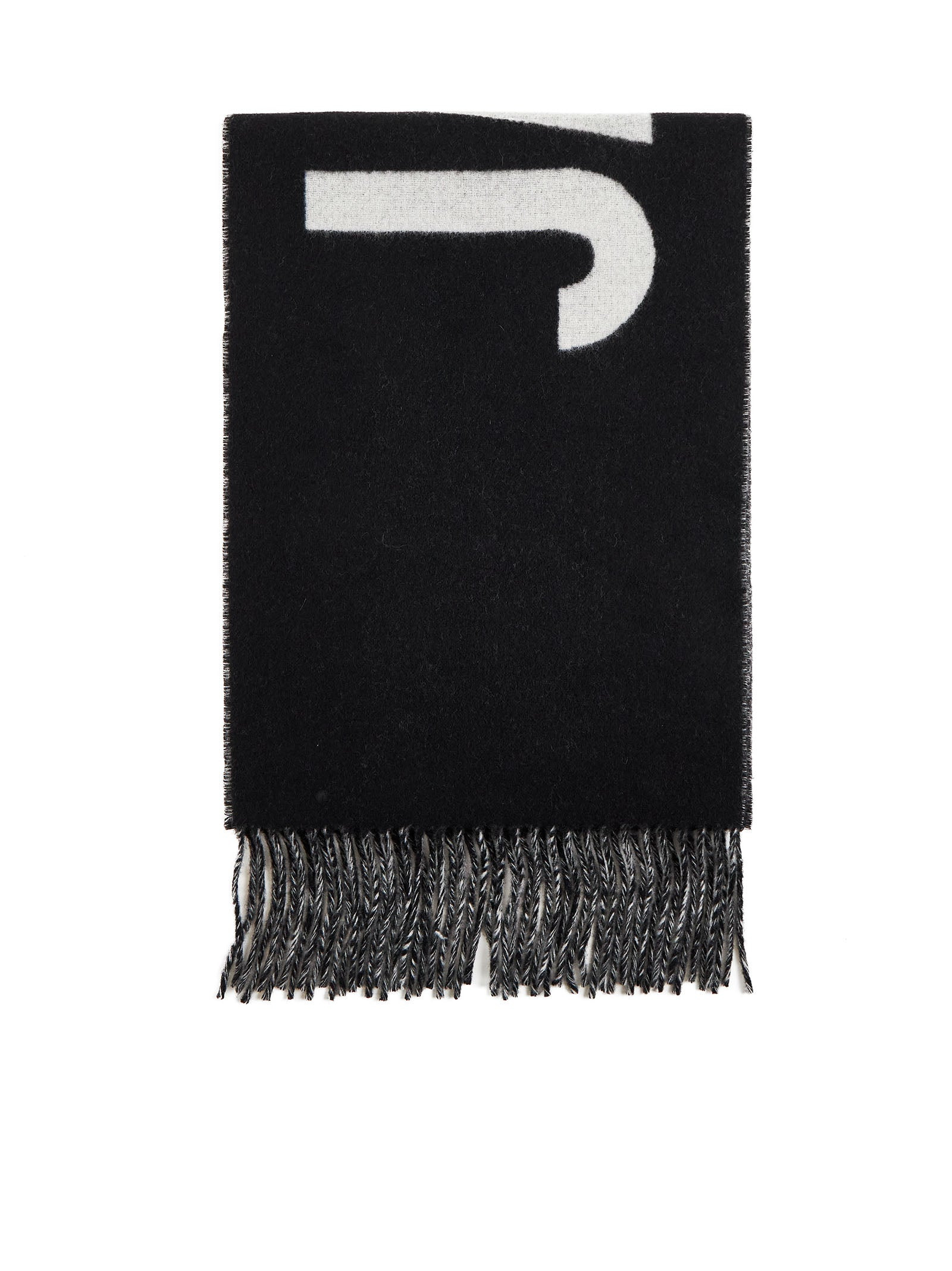 Black scarf with fringes - 1