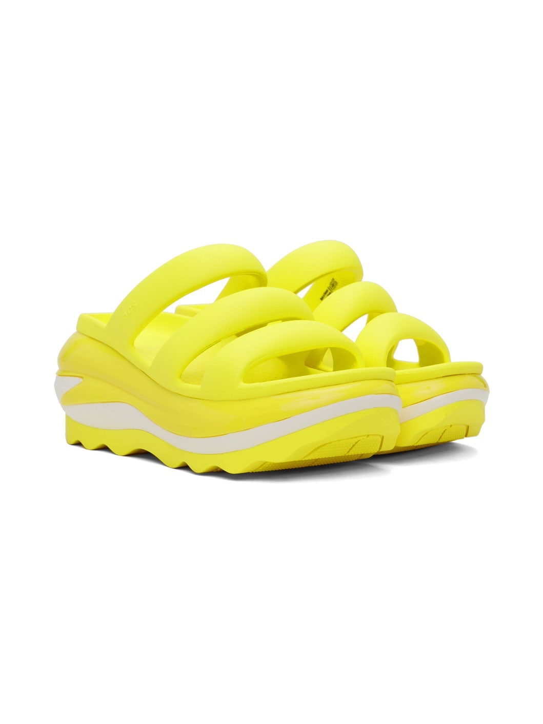 Yellow Mega Crush Triple Strap Sandals - 4