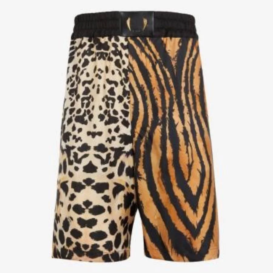 Roberto Cavalli Mixed Animal-Print Silk Shorts - 1
