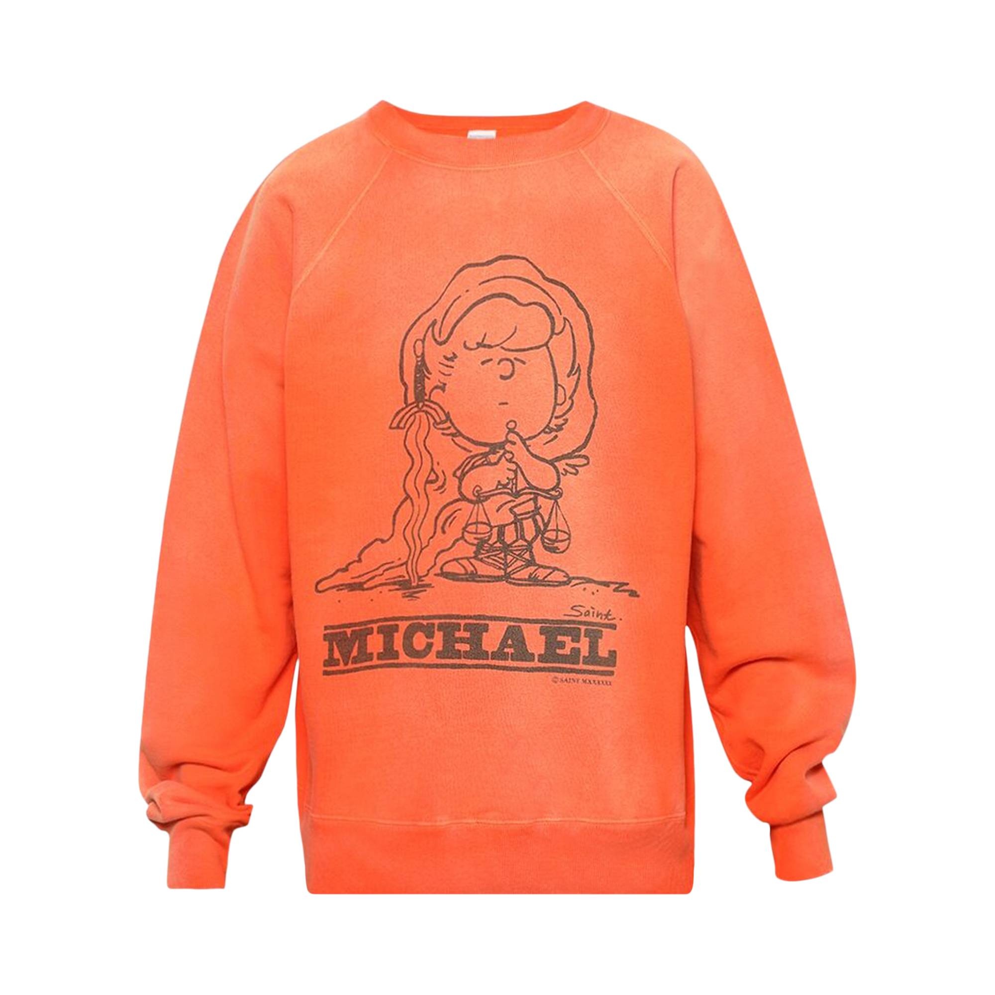 Saint Michael Crewneck Sweatshirt 'Orange' - 1