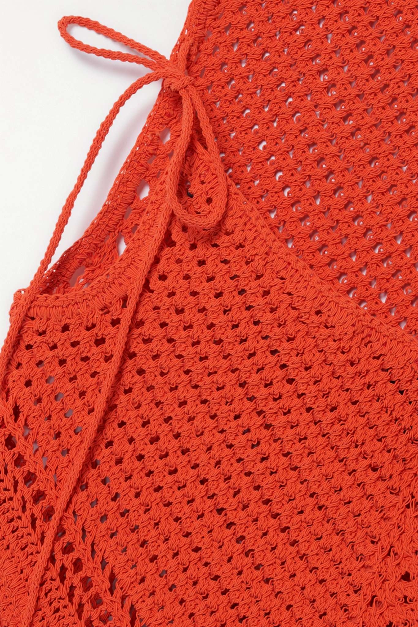 Crocheted cotton-blend halterneck mini dress - 7