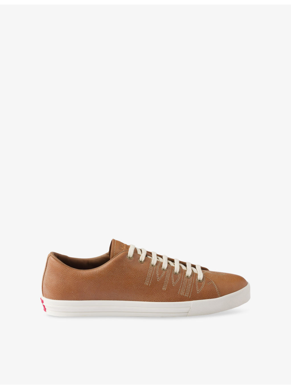 Aged-Effect Leather Trainers - 1