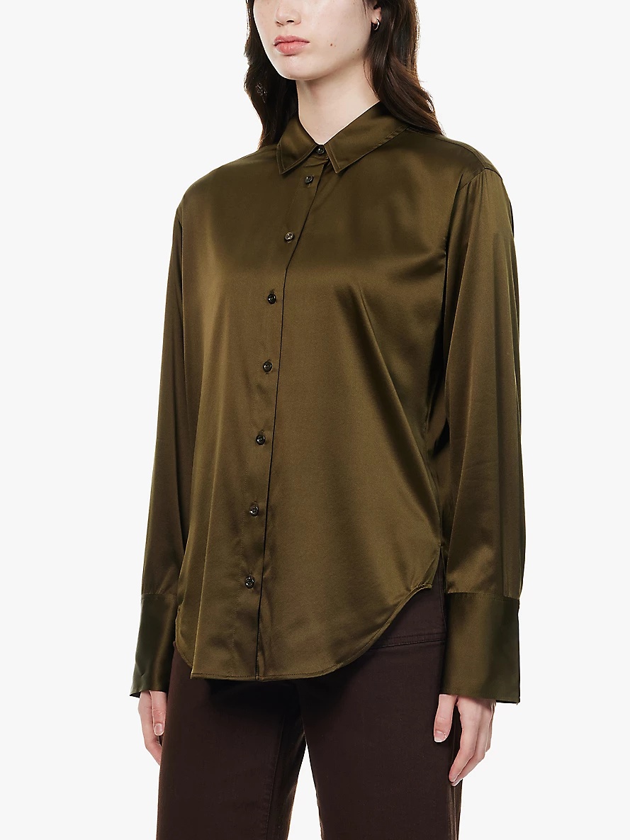 The Standard spread-collar silk-blend shirt - 3