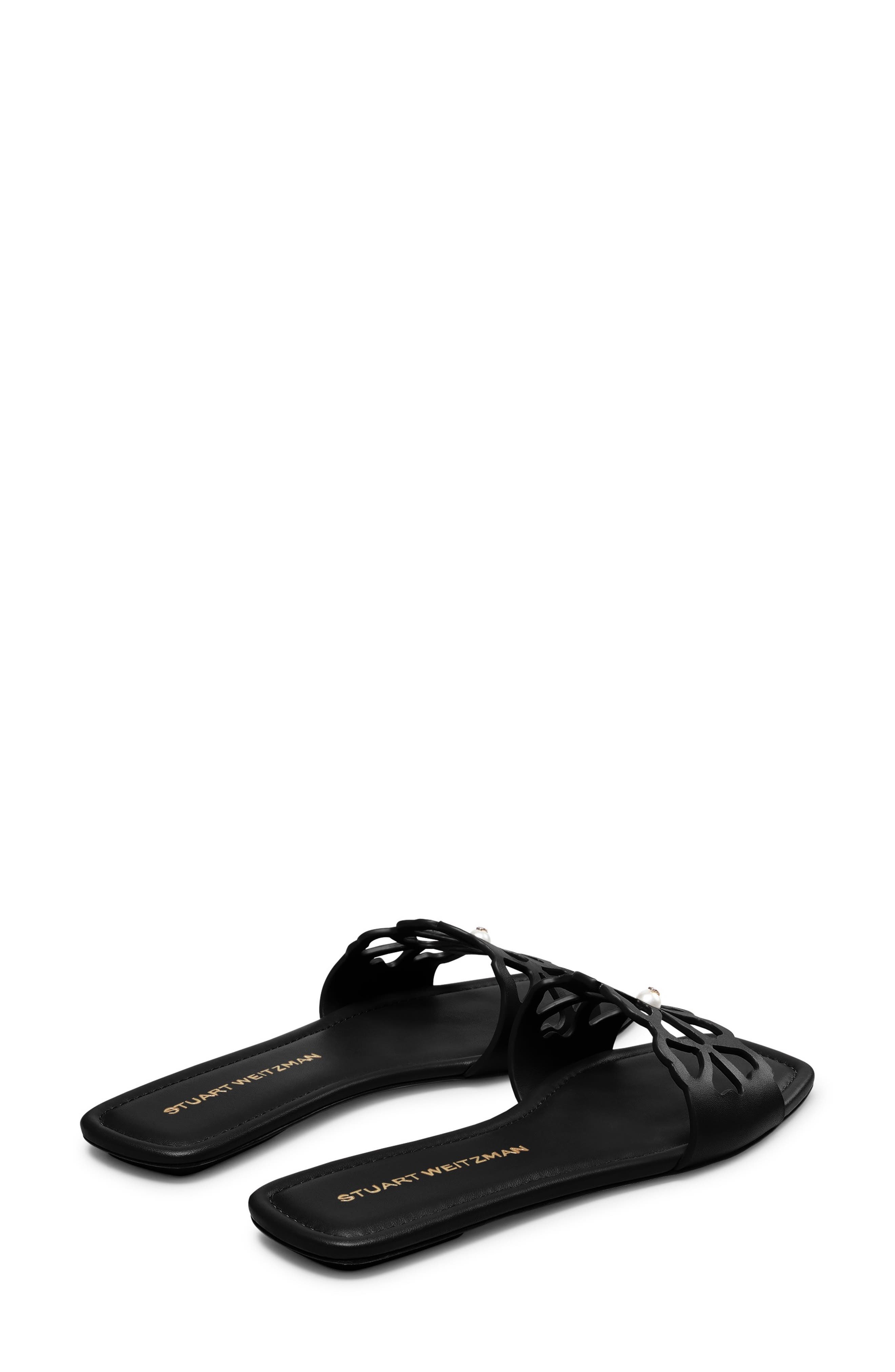 Stuart Weitzman Jasmine Cutout Slide Sandal in Black at Nordstrom - 2