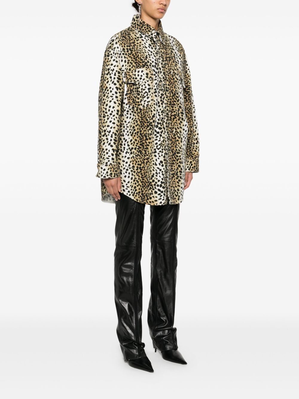 leopard-print overshirt - 3