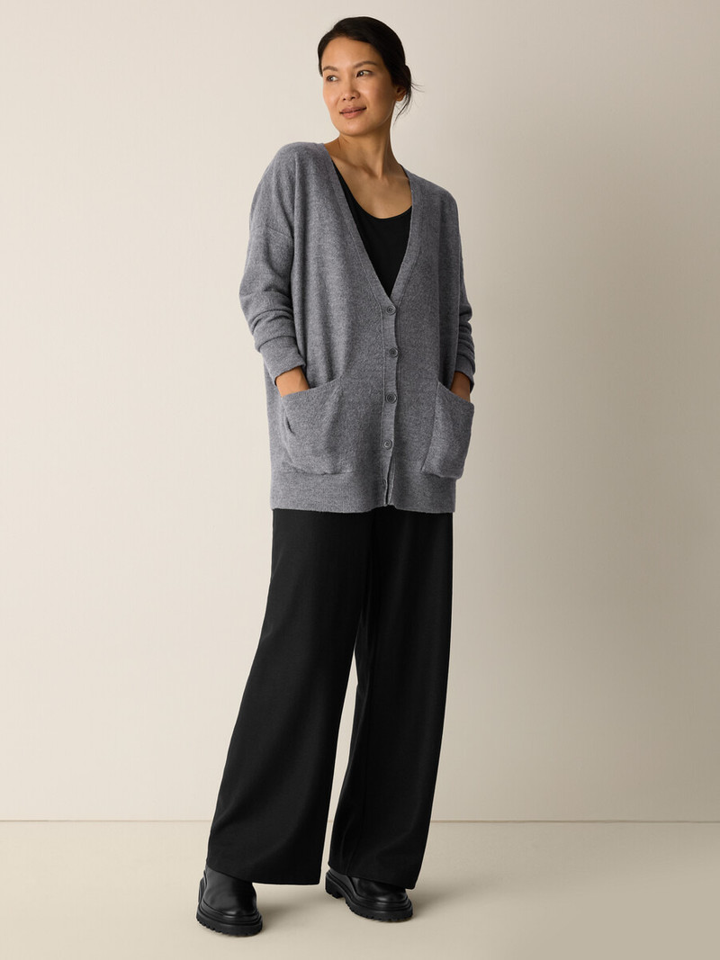 Fine Felted Wool Long Cardigan in Regenerative Wool 3