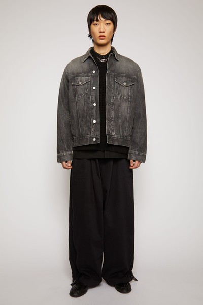 Acne Studios Wide-leg cotton trousers black outlook