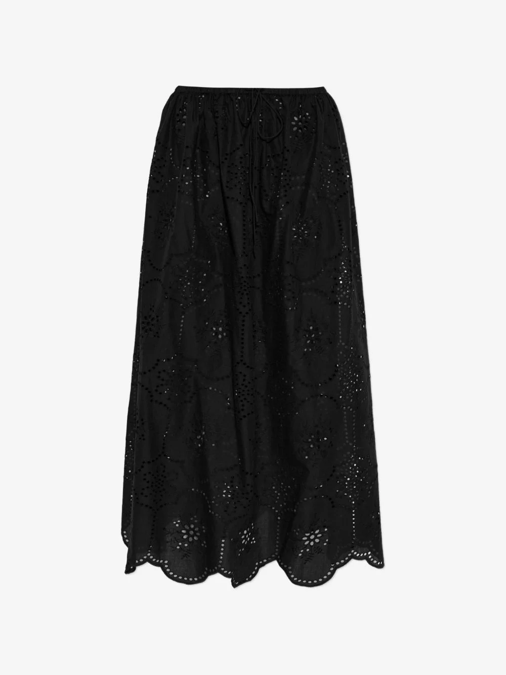 broderie anglaise midi skirt - 1