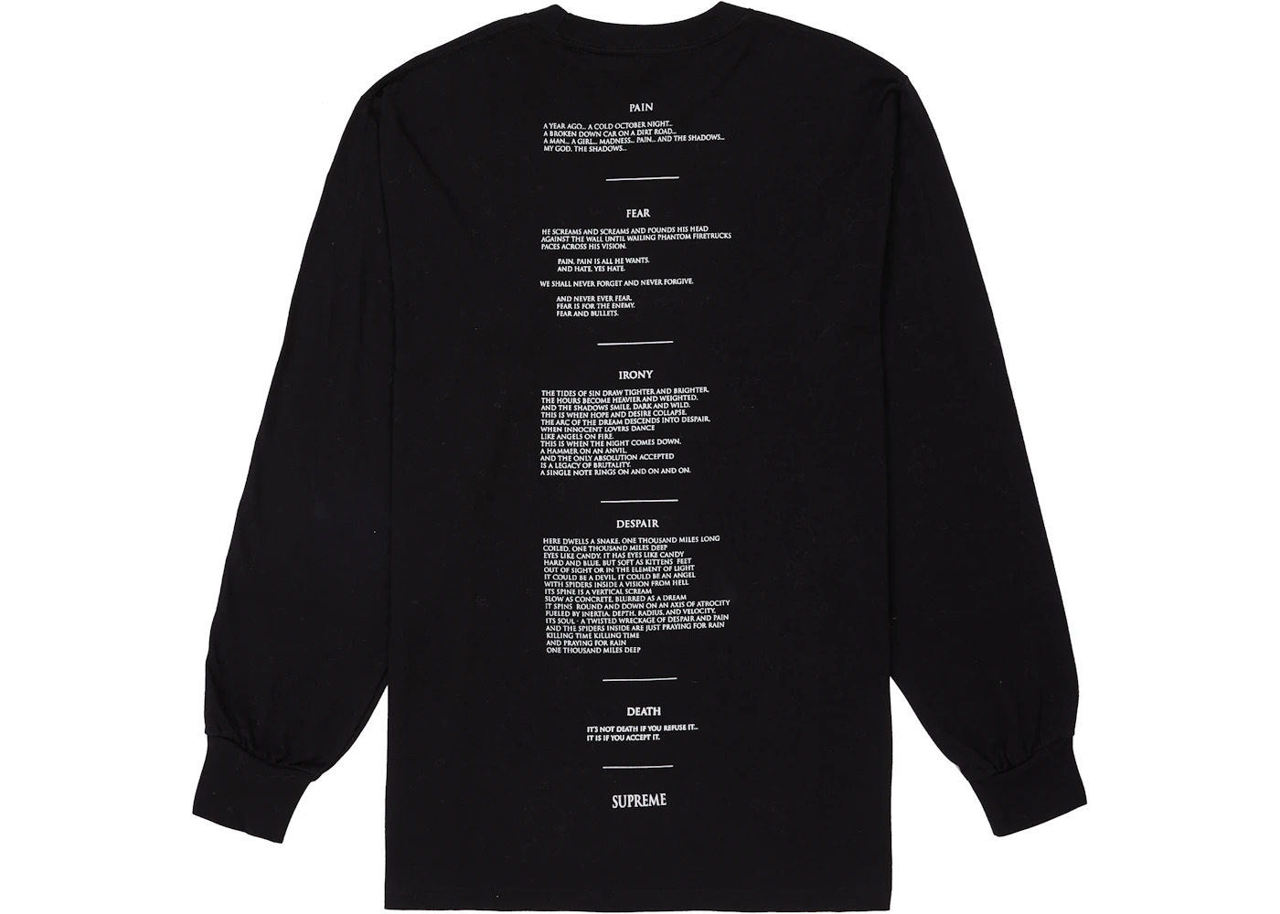 Supreme The Crow L/S Tee Black - 2