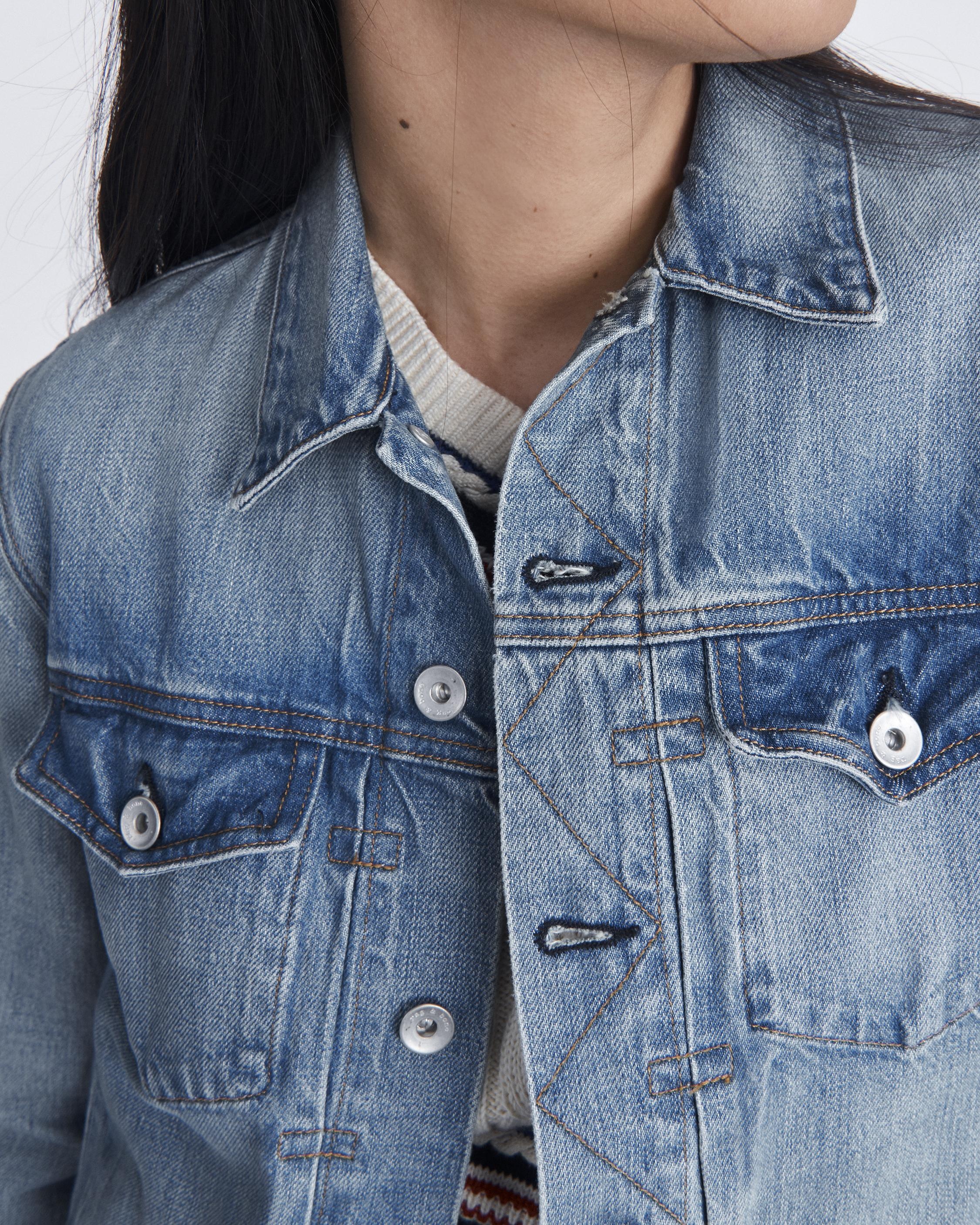Shrunken Trucker Jean Jacket
Classic Fit Mid Indigo Jacket - 5