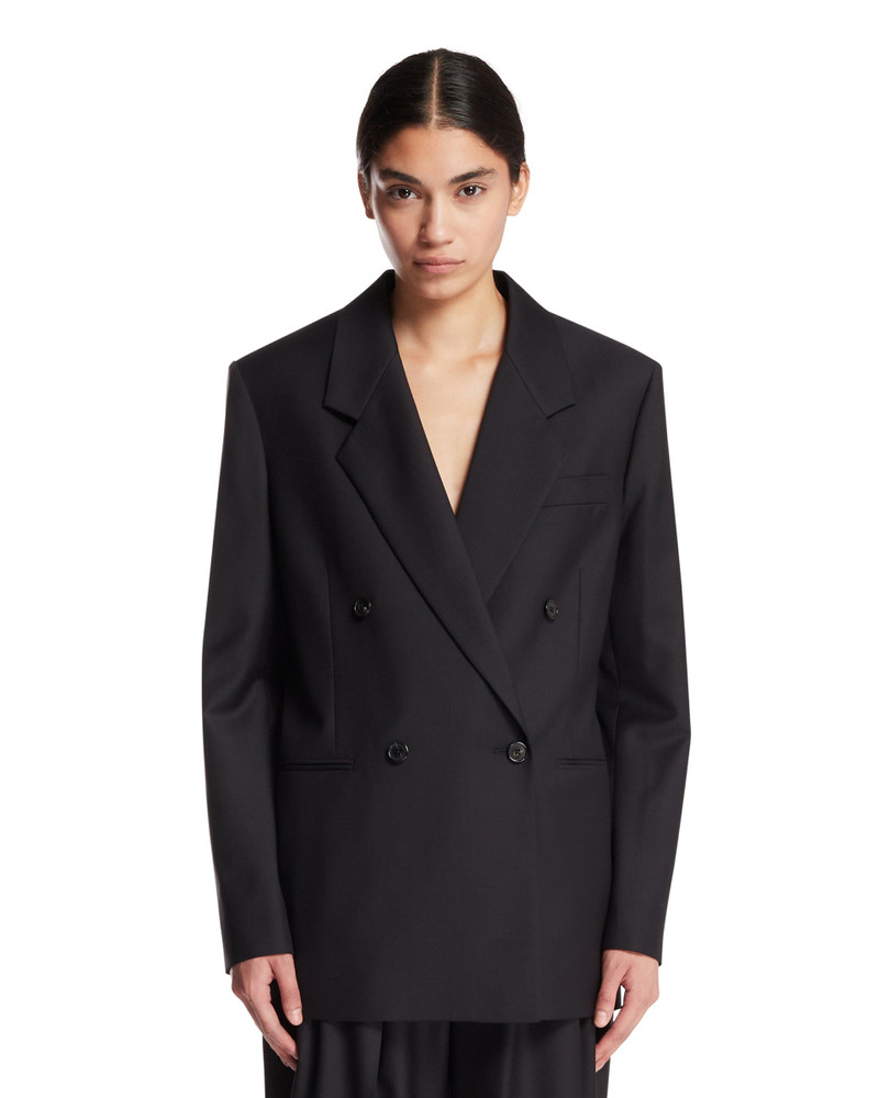 Dark Blue Double-Breasted Wool Jacket 1