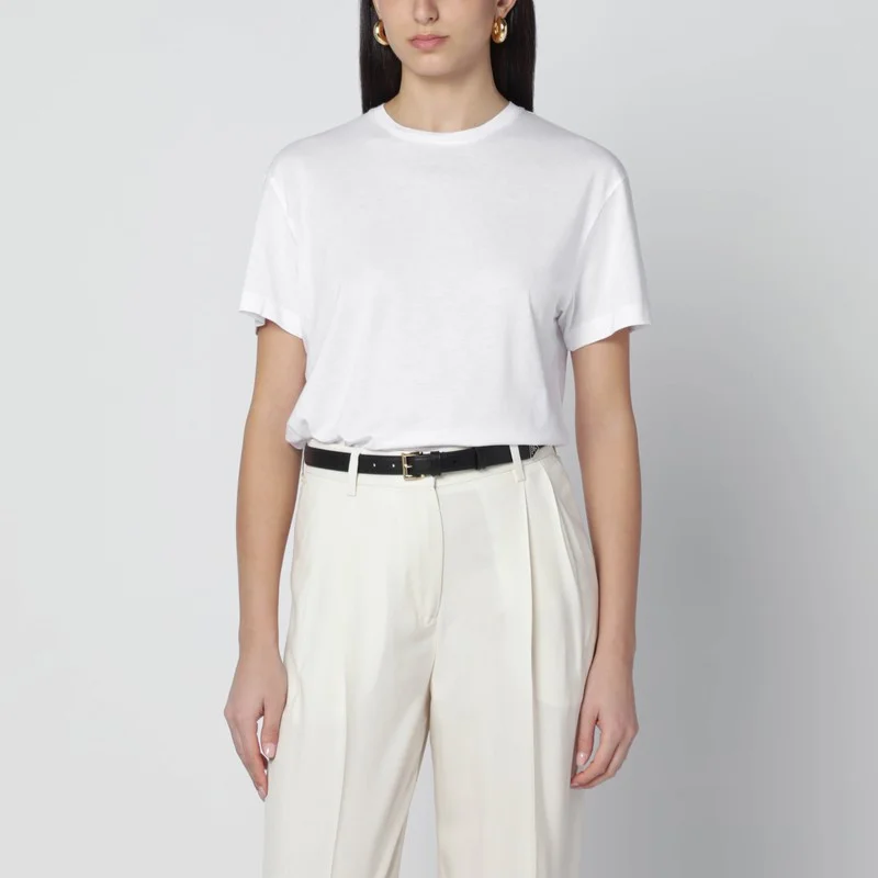 White organic cotton-blend T-shirt - 1