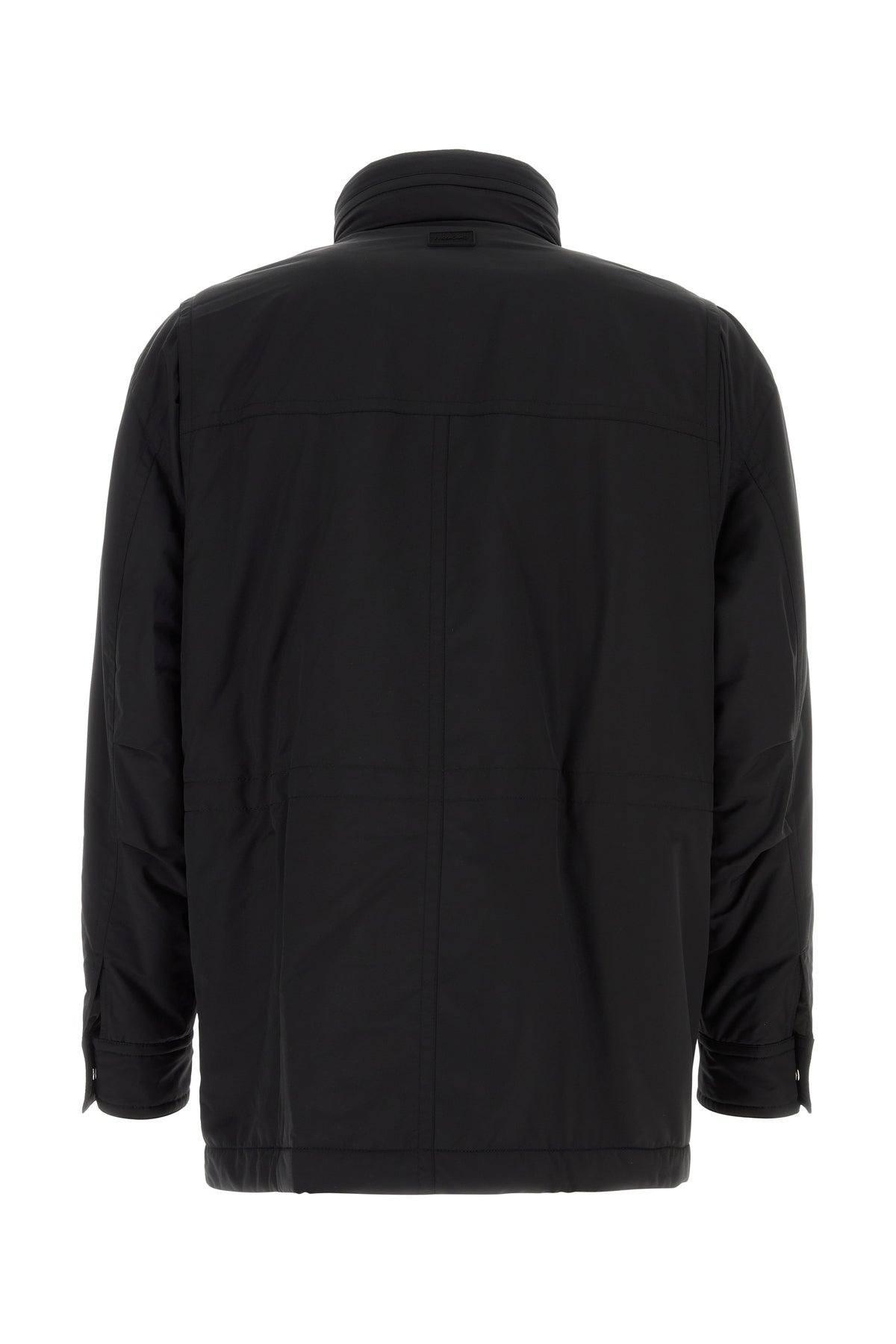 Black wool blend padded jacket - 2