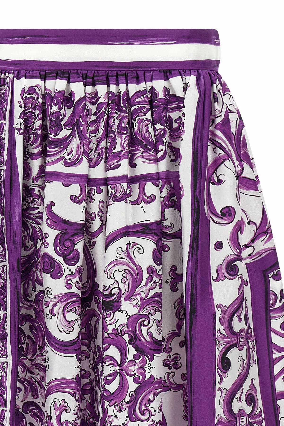 'Maiolica' print silk skirt - 4