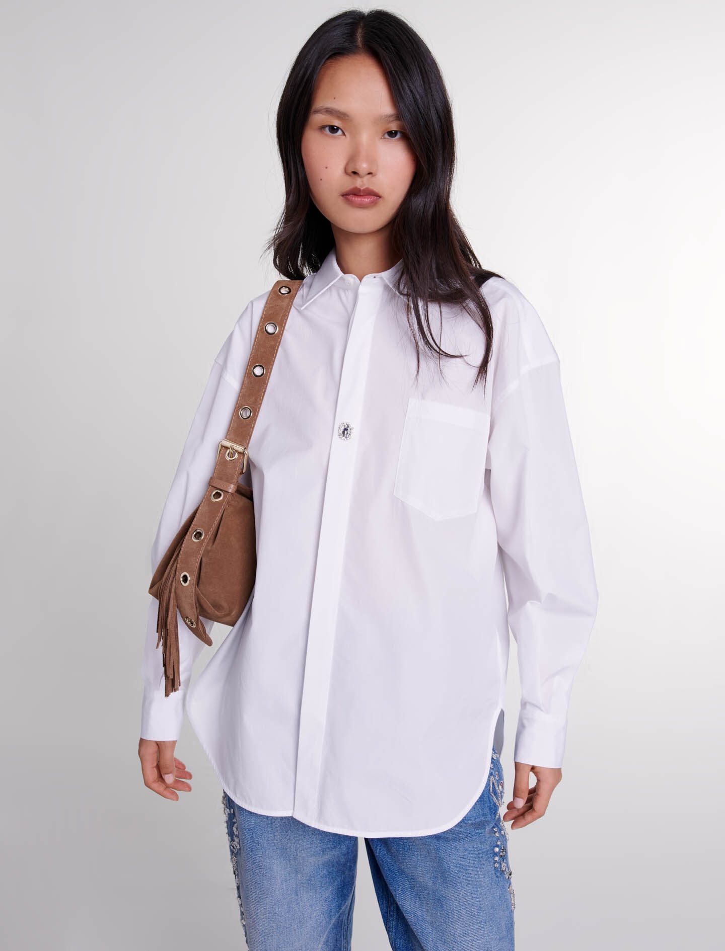 Oversized poplin shirt - 5