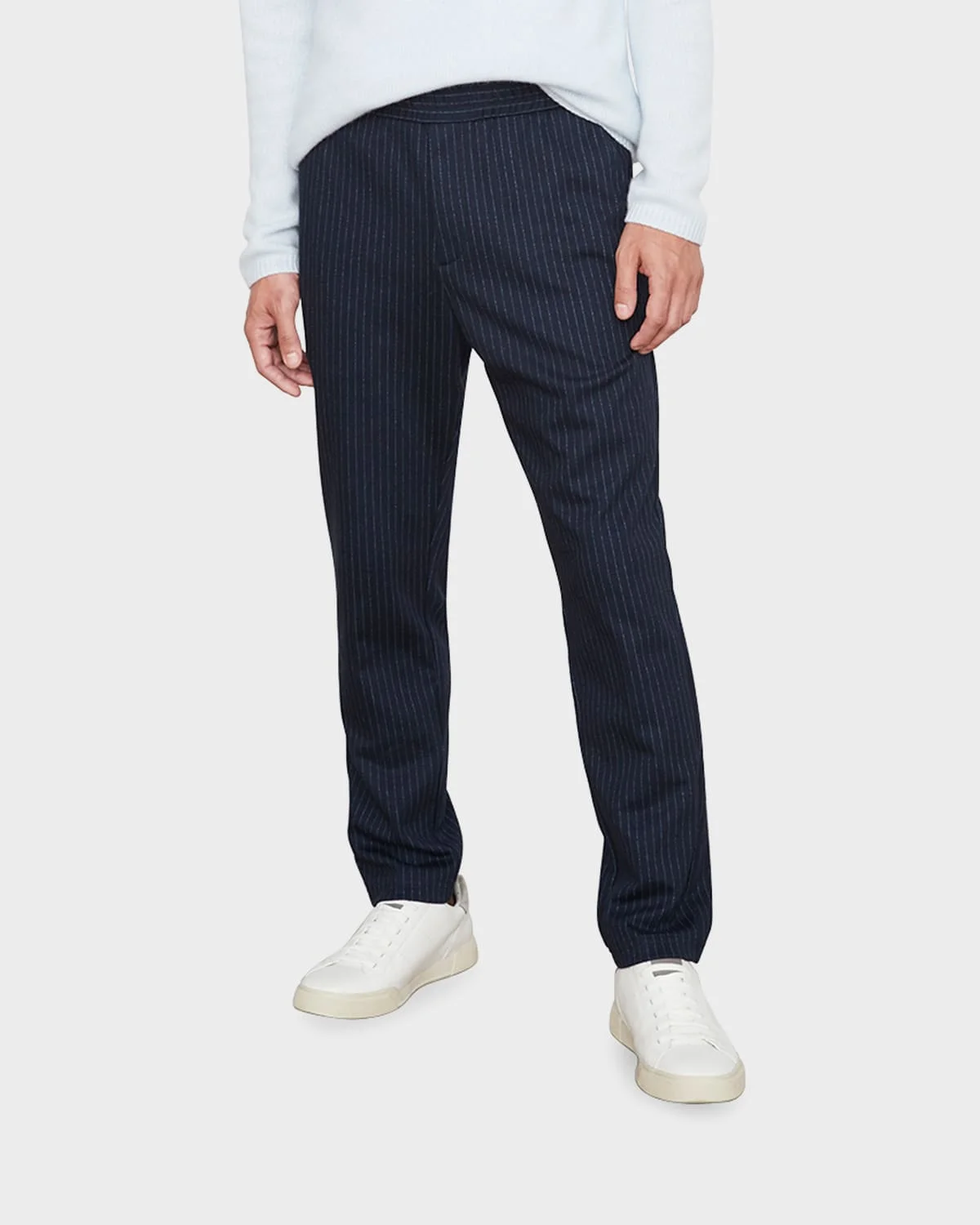 Men's Striped Elastic-Waist Trousers - 1
