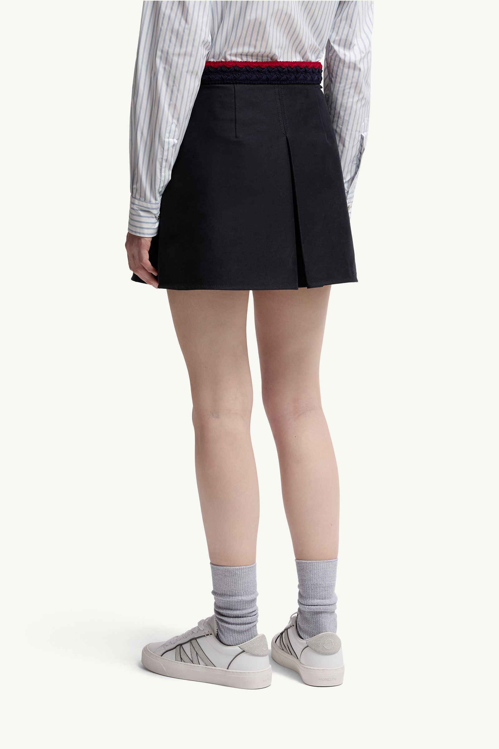 Cotton Gabardine Pleated Mini Skirt - 5
