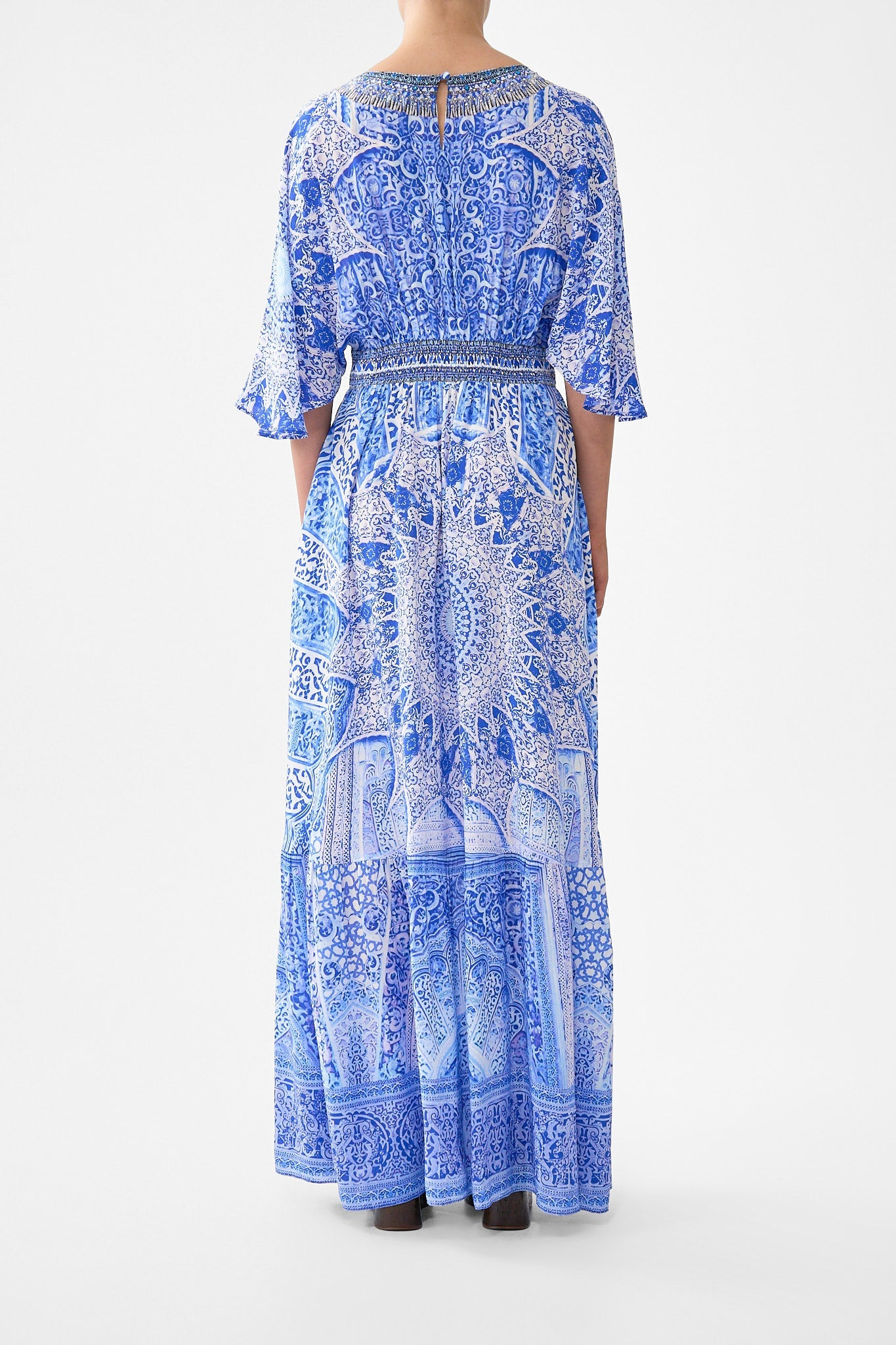 WAISTED DRESS WITH HEM RUFFLE - 3