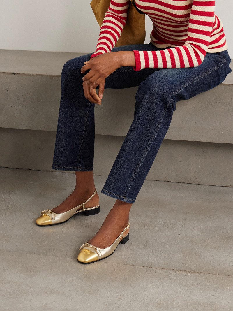 Valentino Valet Du Roi Tasseled Metallic Leather Slingback Pumps outlook