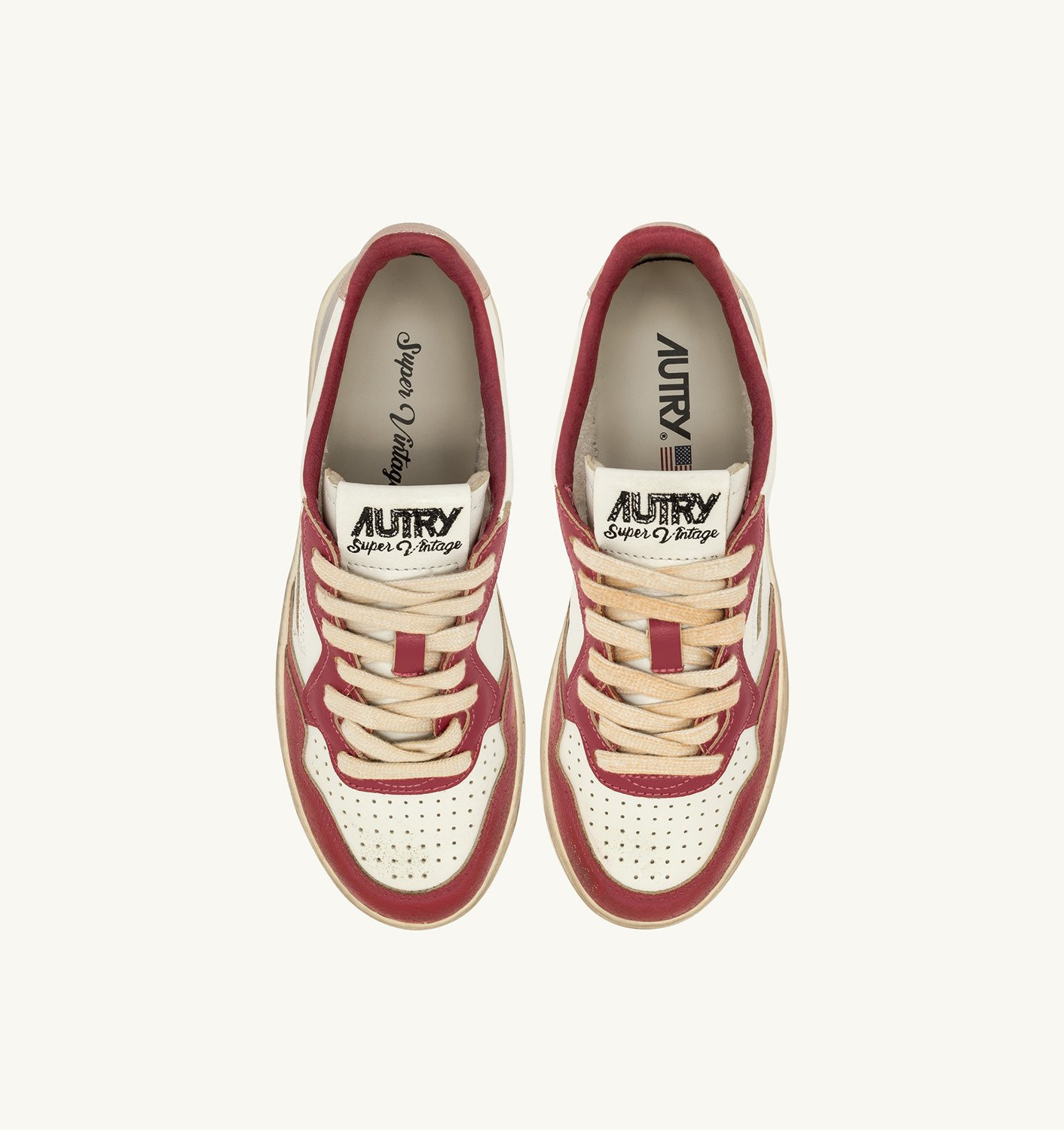 MEDALIST LOW SUPER VINTAGE SNEAKERS IN WHITE ROSE AND COPPER - 5