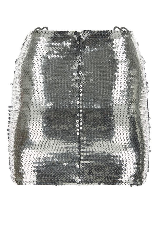 Silver sequins mini skirt - 2