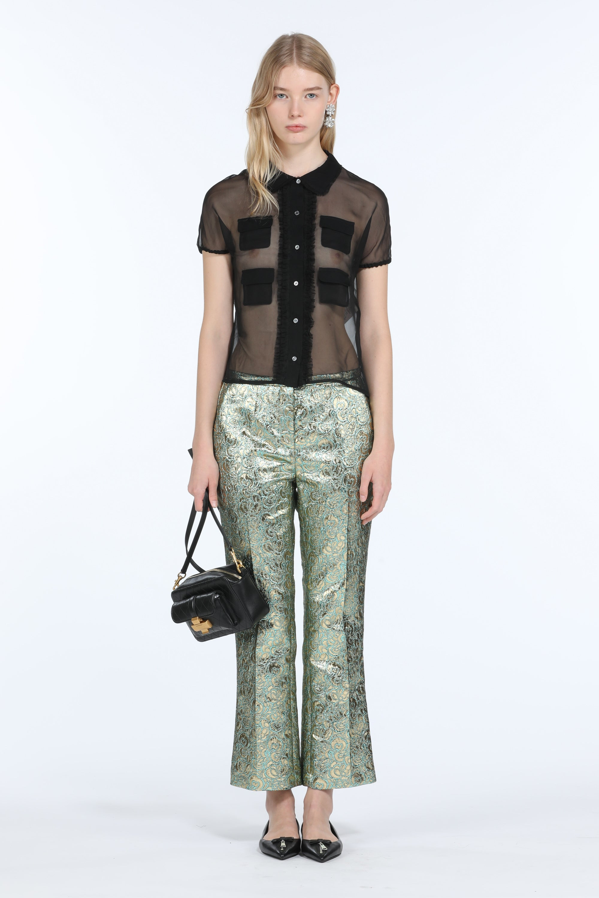 SEMI-SHEER SILK SHIRT - 4