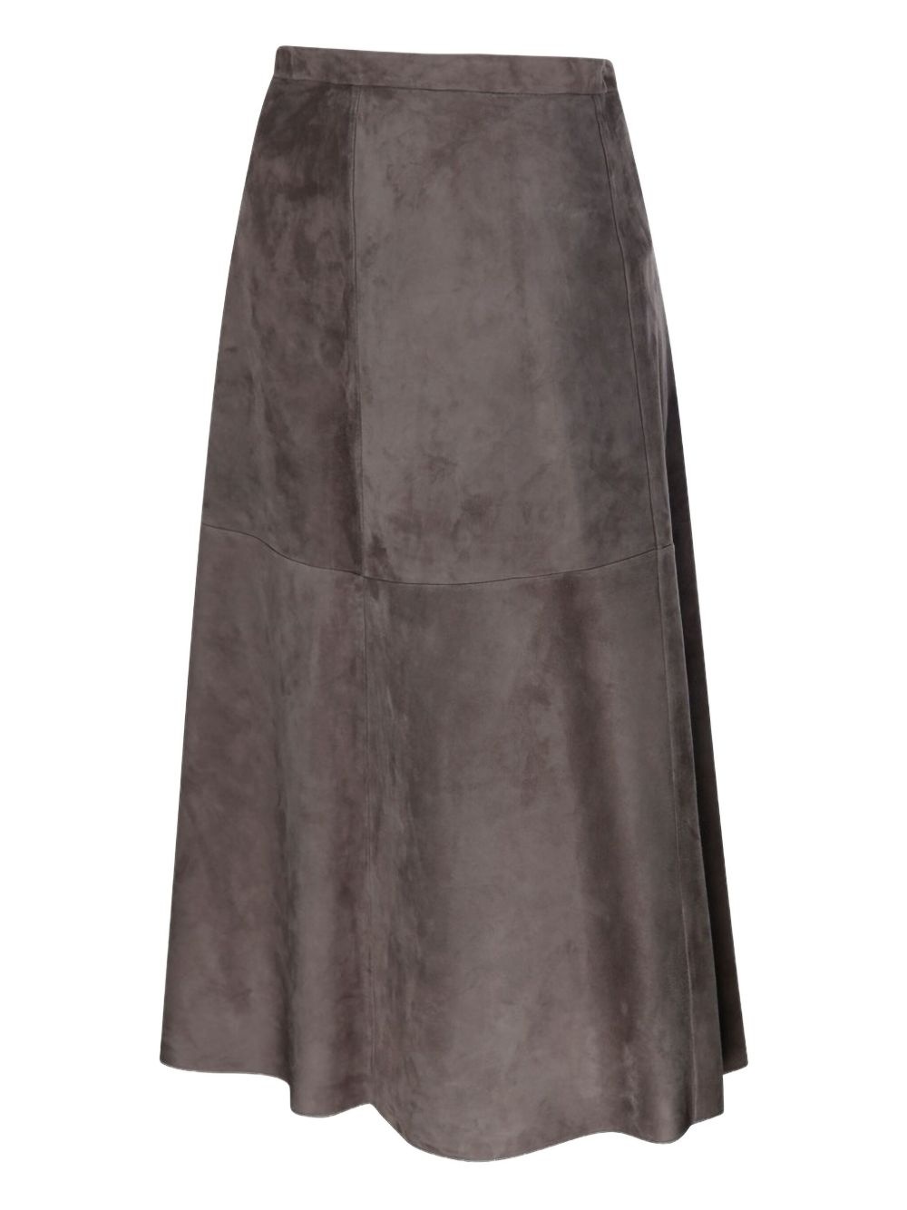 suede A-line skirt - 3